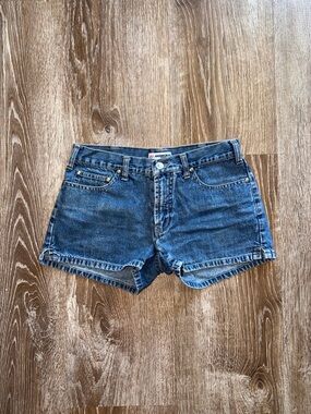 Vintage Y2K Women's Dark Blue Denim Shorts